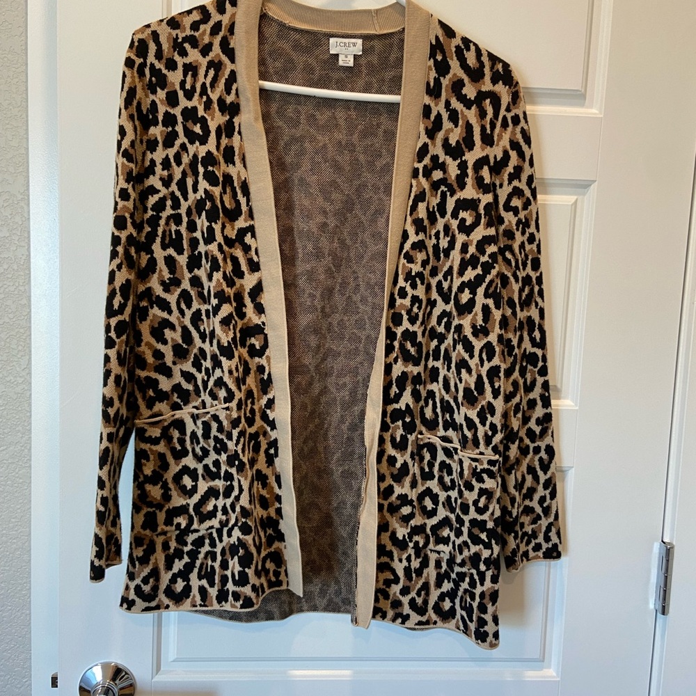 J Crew Cheetah Print Cardigan — NWOT